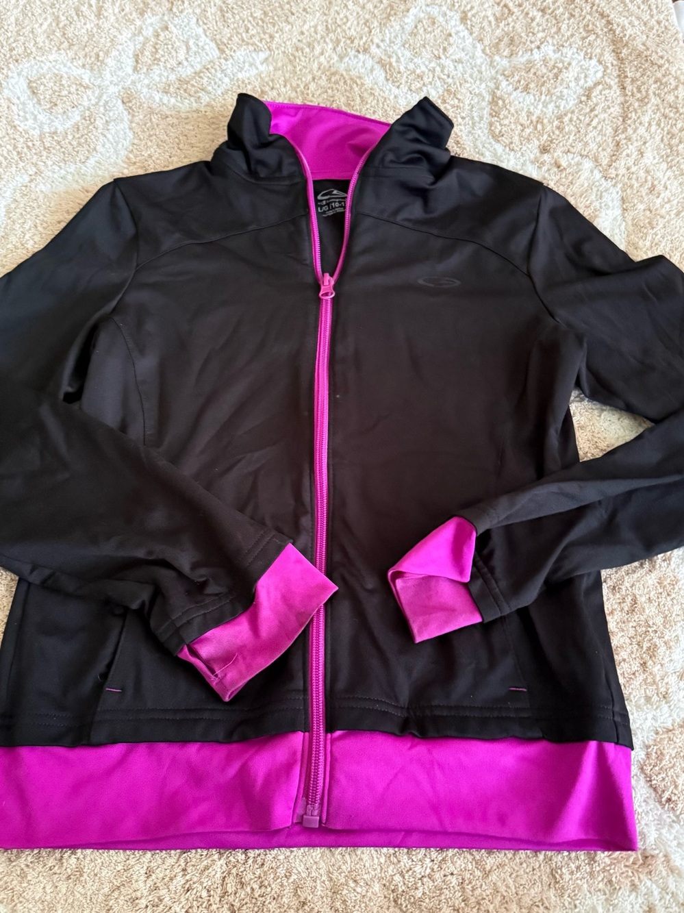 Champion Black Bomber Jacket with Magenta Accents